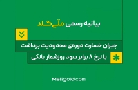 بیانیه ملّی‌گلد: جبران خسارت دوره‌ی محدودیت برداشت، با نرخ 8 برابر سود روزشمار بانکی