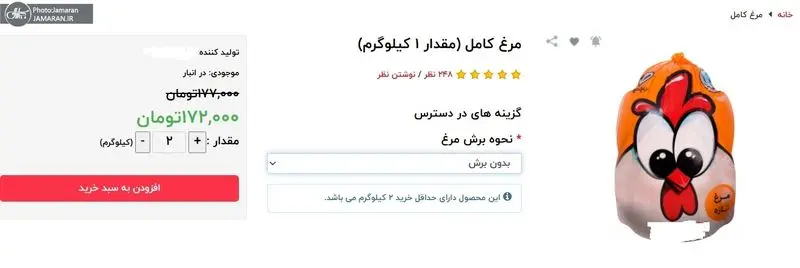 قیمت مرغ