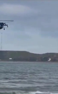 لحظات پایانی سقوط بالگرد روسیه در ساحل خزر