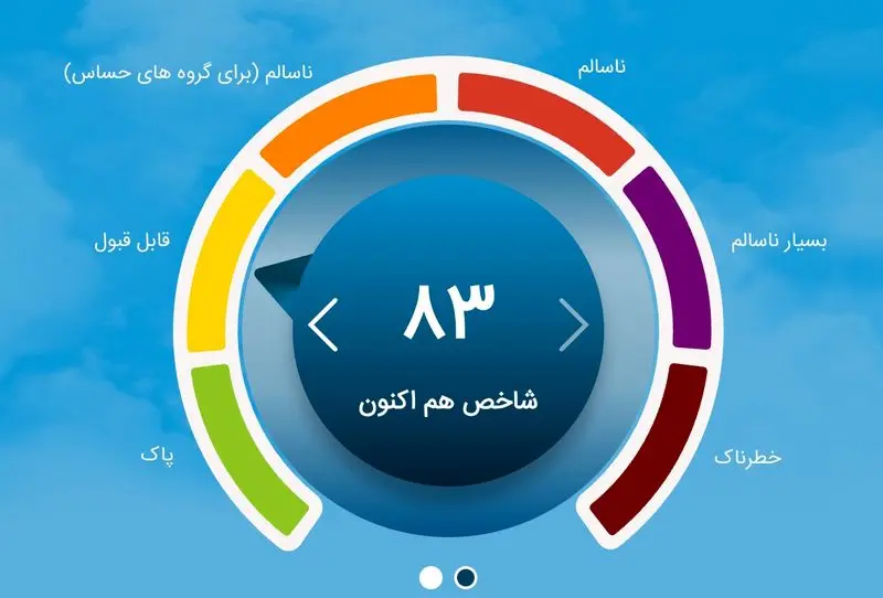 آلودگی هوا عصر جمعه