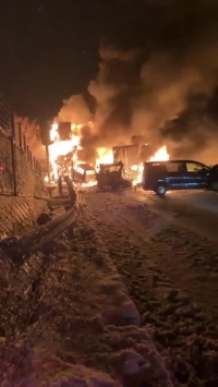 تصادف زنجیره‌ای بیش از 50 خودرو در ژاپن