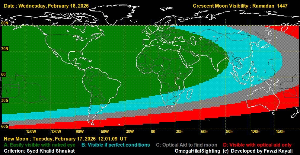 نقشه های رؤیت هلال ماه رمضان 1404 چه می گویند؟