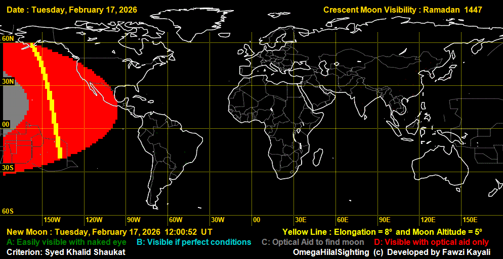 نقشه های رؤیت هلال ماه رمضان 1404 چه می گویند؟
