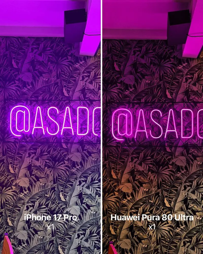 مقایسه دوربین آیفون 17 پرو و هواوی پیورا 80 اولترا