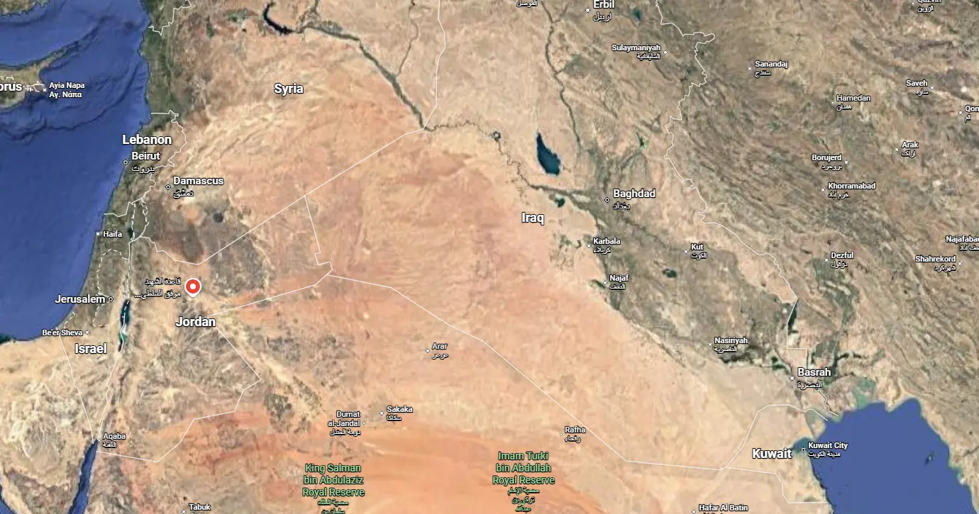 موقعیت پایگاه موفق السلطی اردن