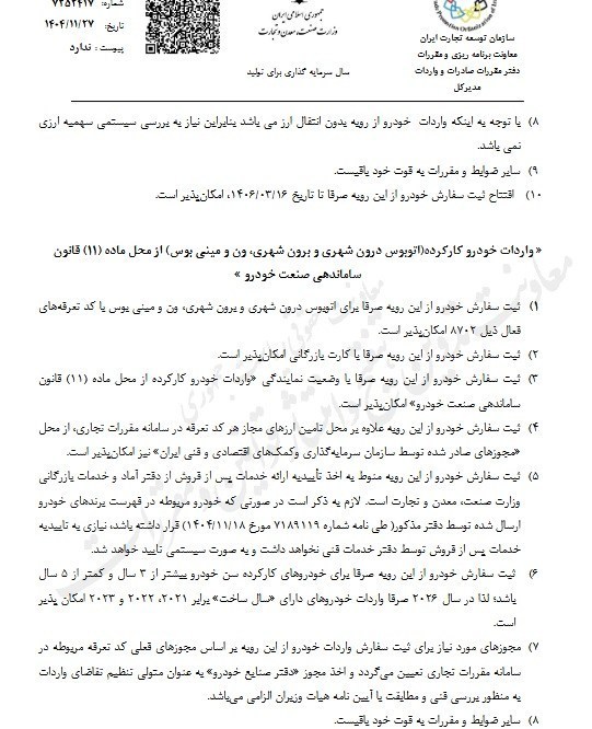 ضوابط جدید ثبت سفارش خودروهای نو ابلاغ شد