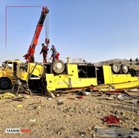 11 فوتی در واژگونی اتوبوس در آزادراه ساوه همدان